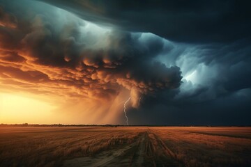 Fast-moving, timelapse, 4k storm clouds. Generative AI - obrazy, fototapety, plakaty