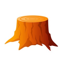 Autumn tree stump vector illustration. Stump fall season icon with gradient color. Autumn graphic resource for icon, sign, symbol or decoration. Stump from the fallen tree in the fall season