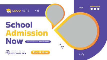 Back to school social media banner design template