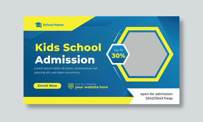 Kids School admission web banner template