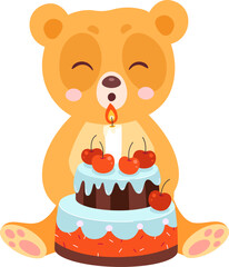 Bear With Birthday Cake