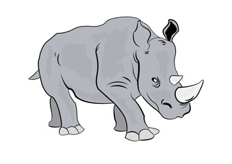 Vector illustration of animal Rhinoceros.
