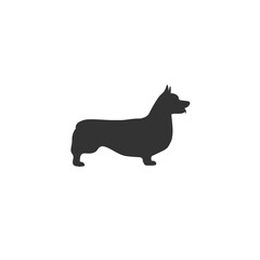 Dog corgi icon in flat. Vector illustration