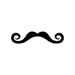 Moustaches symbols. Vintage male moustaches silhouette, funny black mustaches vector illustration