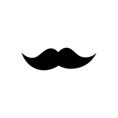 Moustaches symbols. Vintage male moustaches silhouette, funny black mustaches vector illustration