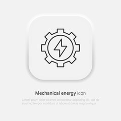 Mechanical energy icon. Gear wheel energy icon in neumorphism style. Vector EPS 10