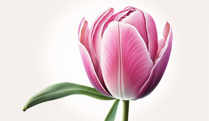 Fototapeta premium pink tulip isolated on white