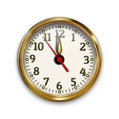 Clock face midnight new year arrows vector