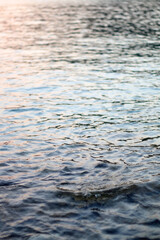 Bright blue sea surface, close-up.