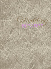 Wedding planner cover template. Lace background.