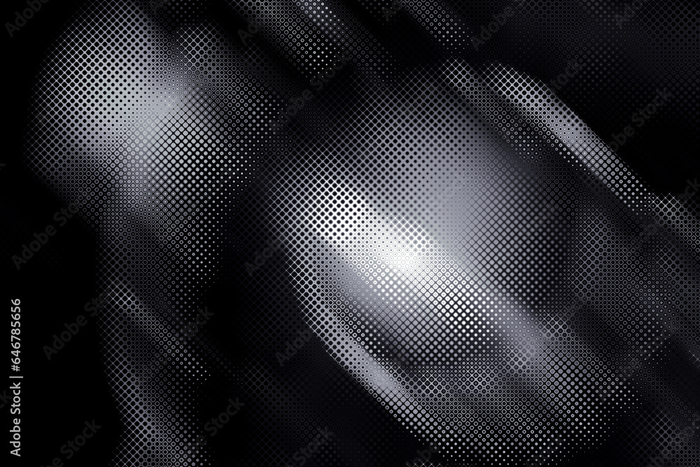Poster a halftone abstract pattern in black and white