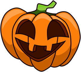 illustration pumpkin head carved halloween element