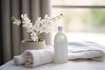 Care white bottle beauty spa hygiene