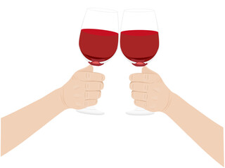 Hand holding a wine glass.