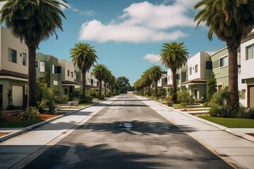 Residential area in Tampa, Florida. Generative AI
