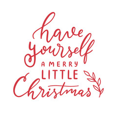 Vector Hand Lettering Merry Christmas Greeting