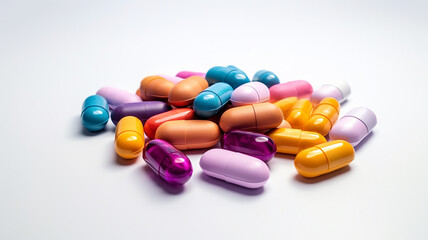 Obraz na płótnie Canvas antibiotics tablets isolated on a white background.