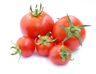 Tomatoes on a white background