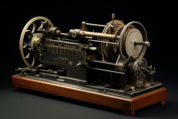 A paper strip from a telegraph machine. Generative AI - obrazy, fototapety, plakaty