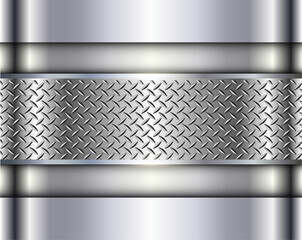 Background silver metallic, 3d chrome shiny iluminated sheet metal texture.