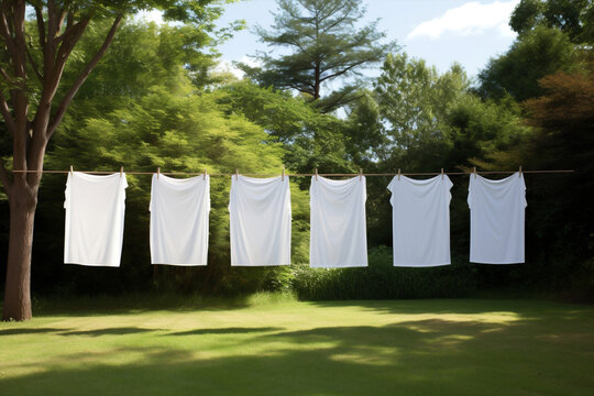 Clothes air rope laundry line cotton dry white clothesline clean