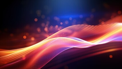 Fototapeta na wymiar Abstract Futuristic Background With Orange Purple Glowing Neon Layers And Lights. Generative AI.
