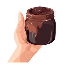 Hand drawn organic chocolate jar label design