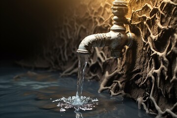 A dripping faucet leads to a scarcity of water. Generative AI