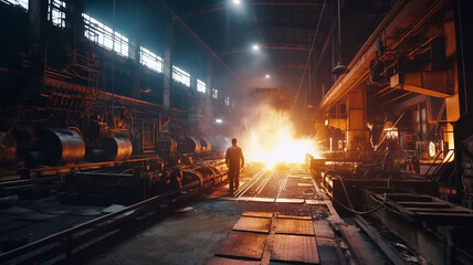 factory, fire, manufacturing, indoor, person