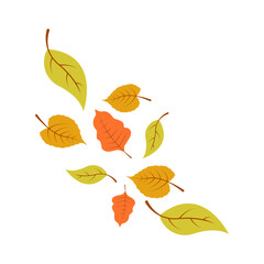 Collection of Fallen Autumn Leaves for Design Element Templet