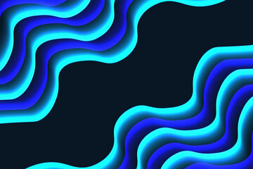 Futuristic blue wave line background with copy spase. Trendy Movement geometric shine line speedway backdrop with space for text. Vector illustration.