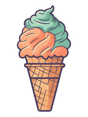 Refreshing summer treat ice cream cone icon