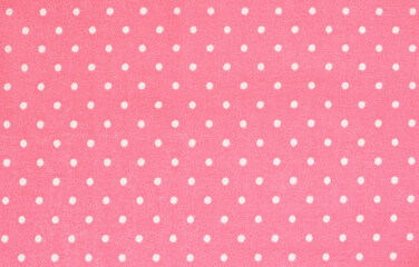 Texture of pink polka dot fabric