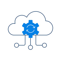 Cloud Computing Model Vector Icon. Editable Stroke Icon.