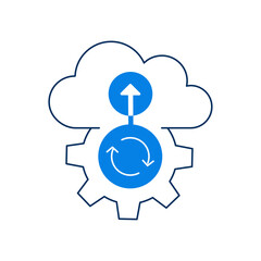 Real-Time Data Synchronization Vector Icon.
