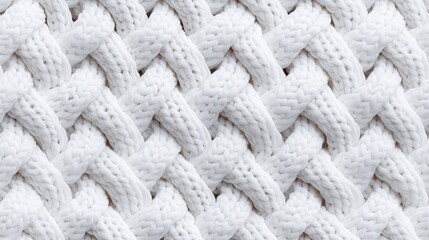 Seamless white Knitwear Fabric Texture with Pigtails. Repeating Machine Knitting Texture of Sweater. Knitted Background.