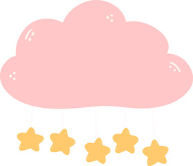 Cute baby girl sleeping hand painting