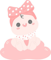 Cute baby girl sleeping face hand painting