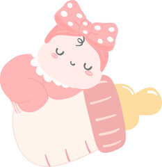 Cute baby girl smile face hand painting