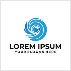 Eye vector logo design idea. Minimalist logo design layout for medical care. Optician creative symbol concept template. Eye icon. Ophthalmology flat lines icon design.