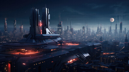 view of the futuristic city