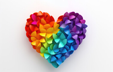 colorful heart made of pride colors