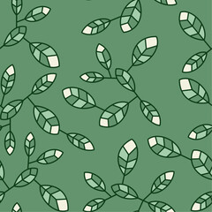  Seamless leafs pattern.Can be printed on any material: package, merch, fabric, home.