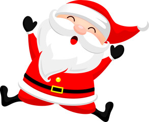 Cute cartoon Santa Claus. Merry Christmas and Happy New Year. Illustration.