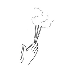 illustration of incense, Incense is used for religious ceremonies, aromatherapy, and meditation. 