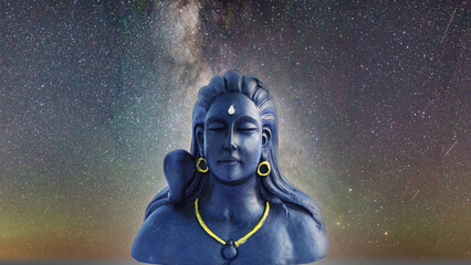 Statue or idol of Hindu God and Goddess Isolate on dramatic background.