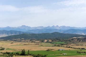 Panoramic view of the Huesca Pyrenees. Aragon, Spain.