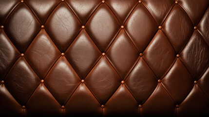 Brown leather upholstery. Close-up texture