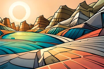 Fototapeta na wymiar sunset illustration background