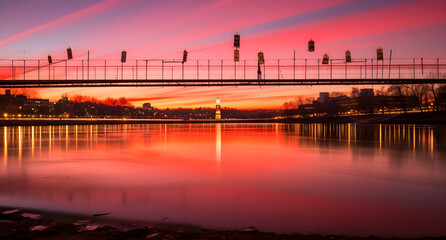 sunset over the river